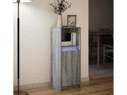 Aparador cómoda cómoda armario mueble organizador cocina salón salón con LED Sonoma 38 x 34 x 100 cm madera contrachapada gris 02_0029818