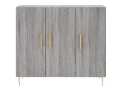 Aparador cómoda cómoda armario mueble organizador cocina salón salón Sonoma 90 x 34 x 80 cm madera contrachapada gris 02_0036549