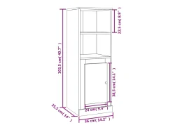 Aparador cómoda cómoda armario mueble organizador cocina salón salón alto brillo 36 x 35,5 x 103,5 cm madera contrachapada blanco 02_0032974