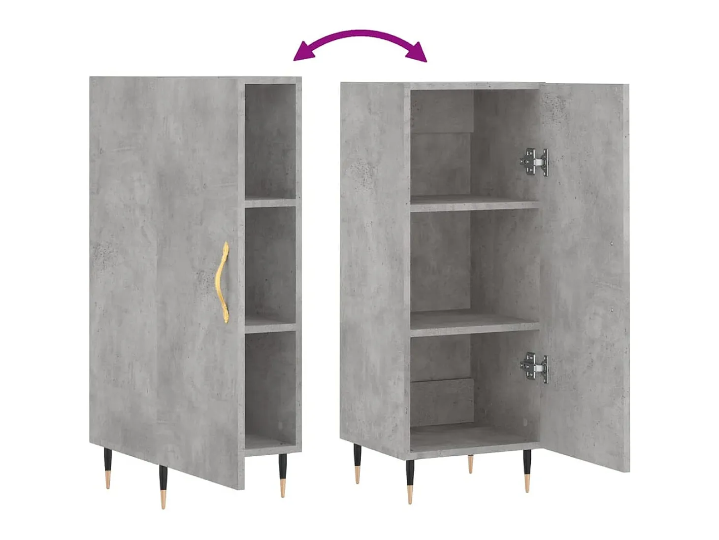 Aparador cómoda cómoda armario mueble organizador cocina salón salón 34,5 x 34 x 90 cm madera contrachapada gris 02_0031883