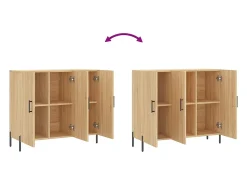 Aparador cómoda cómoda armario mueble organizador cocina salón salón Sonoma 90 x 34 x 80 cm madera contrachapada marrón 02_0031735