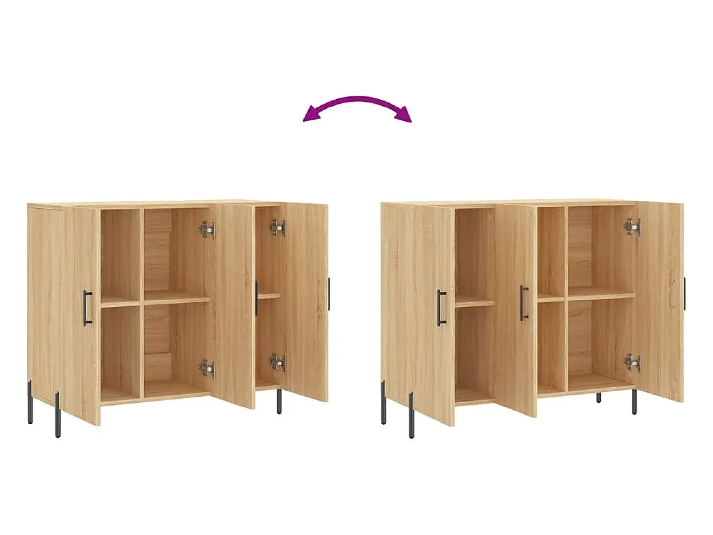 Aparador cómoda cómoda armario mueble organizador cocina salón salón Sonoma 90 x 34 x 80 cm madera contrachapada marrón 02_0031735