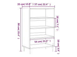 Aparador cómoda cómoda armario mueble organizador cocina salón salón alto Sonoma 57 x 35 x 90 cm madera contrachapada marrón 02_0034075