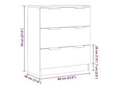 Aparador cómoda cómoda armario unidad de almacenamiento organizador cocina salón sala de manualidades 60 x 30 x 70 cm madera contrachapada marrón 02_0030813