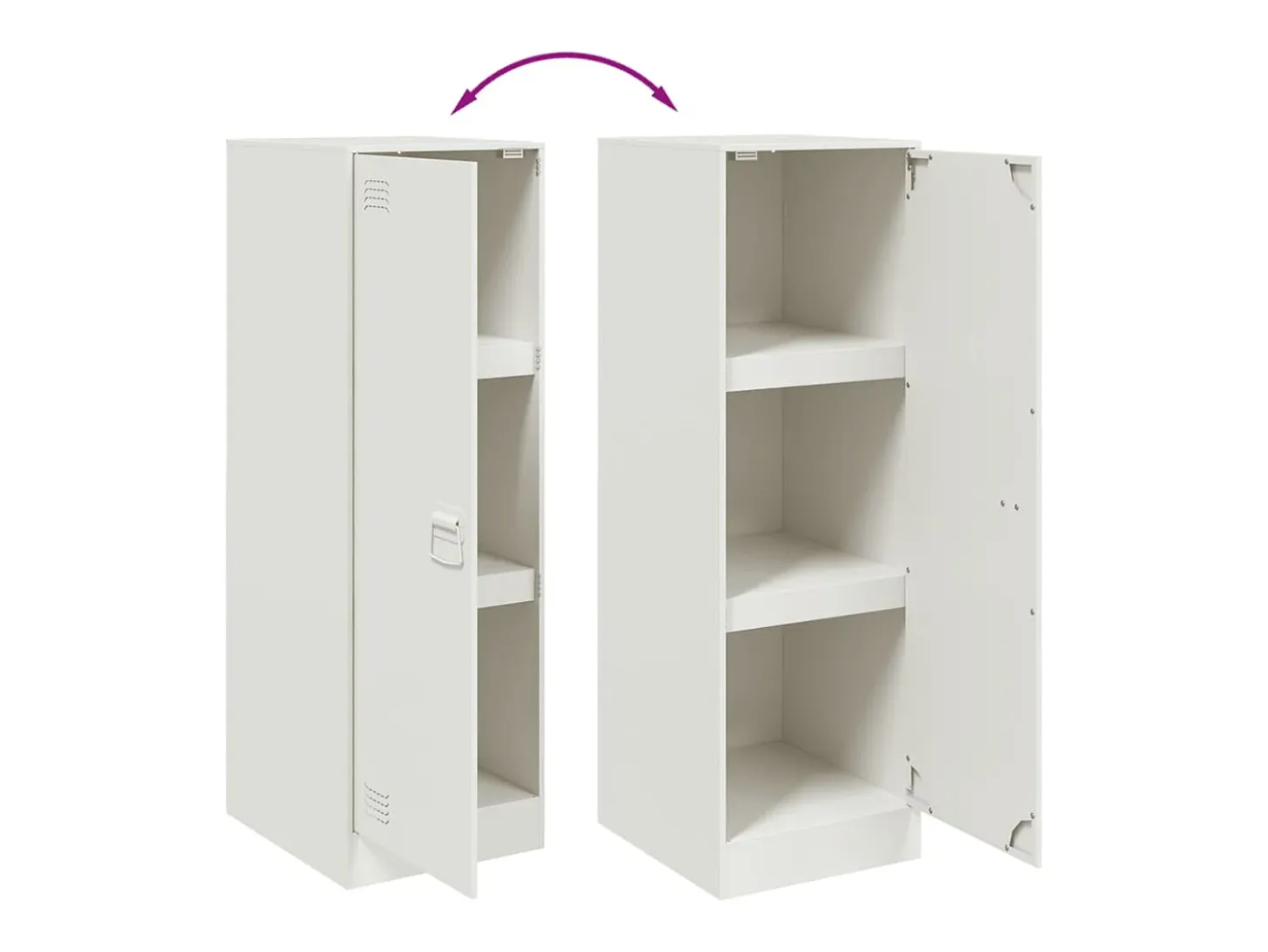 Aparador cómoda cómoda armario mueble organizador cocina salón salón 34,5 x 39 x 107 cm acero blanco 02_0030284
