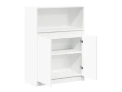 Aparador Cómoda Cómoda Armario Organizador Cocina Salón Salón con LED 72 x 34 x 100 cm Madera contrachapada blanca 02_0029773