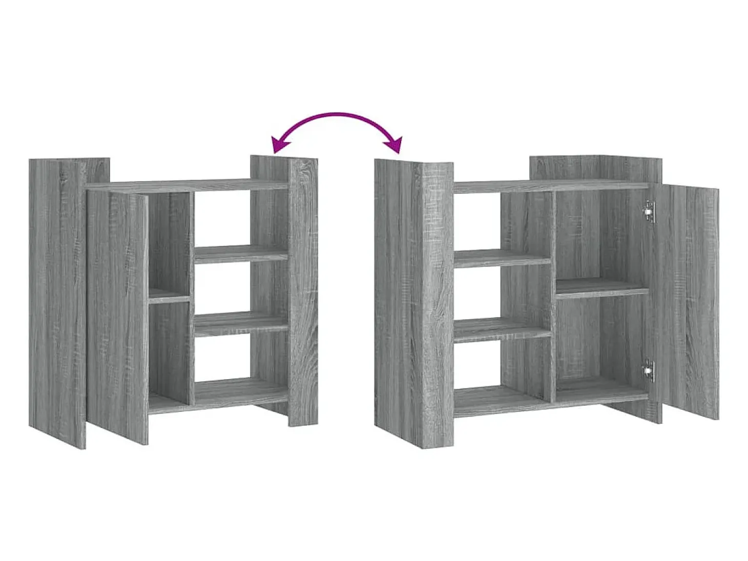 Aparador cómoda cómoda armario mueble organizador cocina salón salón Sonoma 73,5 x 35 x 75 cm madera contrachapada gris 02_0036522