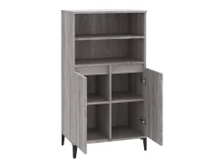 Aparador cómoda cómoda armario mueble organizador cocina salón salón alto Sonoma 60 x 36 x 110 cm madera contrachapada gris 02_0035383