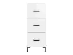 Aparador cómoda cómoda armario mueble organizador cocina salón brillante 34,5 x 34 x 90 cm madera contrachapada blanco 02_0030601