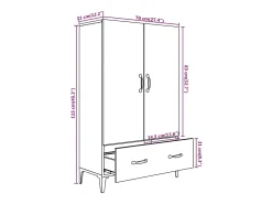 Aparador cómoda cómoda armario mueble organizador cocina salón salón alto 70 x 31 x 115 cm madera contrachapada gris 02_0034708