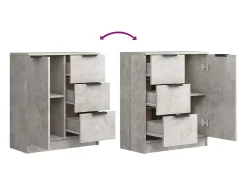 Aparador cómoda cómoda armario mueble organizador cocina salón salón juego de 2 60 x 30 x 70 cm madera contrachapada gris 02_0036852