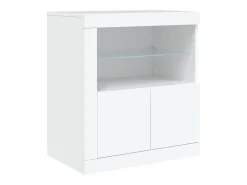 Aparador cómoda cómoda armario mueble organizador cocina salón salón con luces LED 283 x 37 x 67 cm blanco 02_0029847