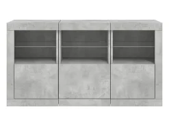 Aparador cómoda cómoda armario mueble organizador cocina salón salón con luces LED 123 x 37 x 67 cm gris 02_0029974