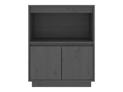 Aparador cómoda cómoda armario mueble organizador cocina salón salón 60 x 34 x 75 cm madera maciza de pino gris 02_0031795