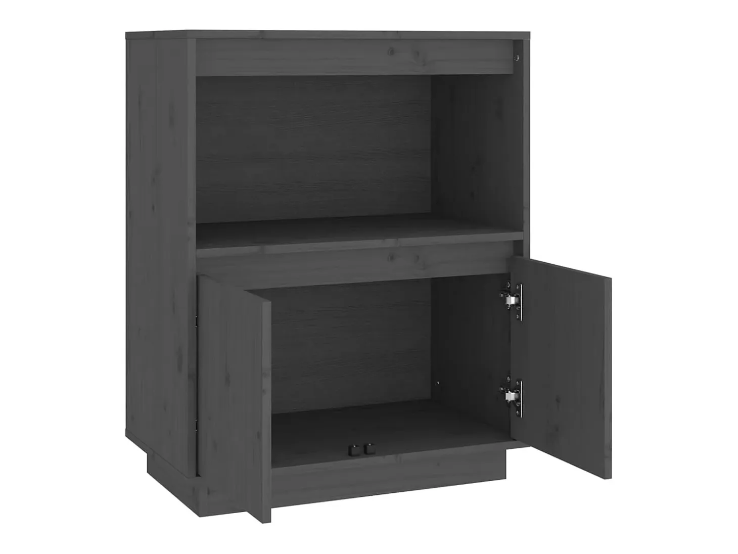 Aparador cómoda cómoda armario mueble organizador cocina salón salón 60 x 34 x 75 cm madera maciza de pino gris 02_0031795