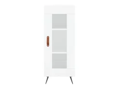 Aparador cómoda cómoda armario mueble organizador cocina salón salón alto brillo 34,5 x 34 x 180 cm madera contrachapada blanco 02_0032930
