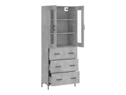 Aparador cómoda cómoda armario mueble organizador cocina salón salón alto 69,5 x 34 x 180 cm madera contrachapada gris 02_0034631