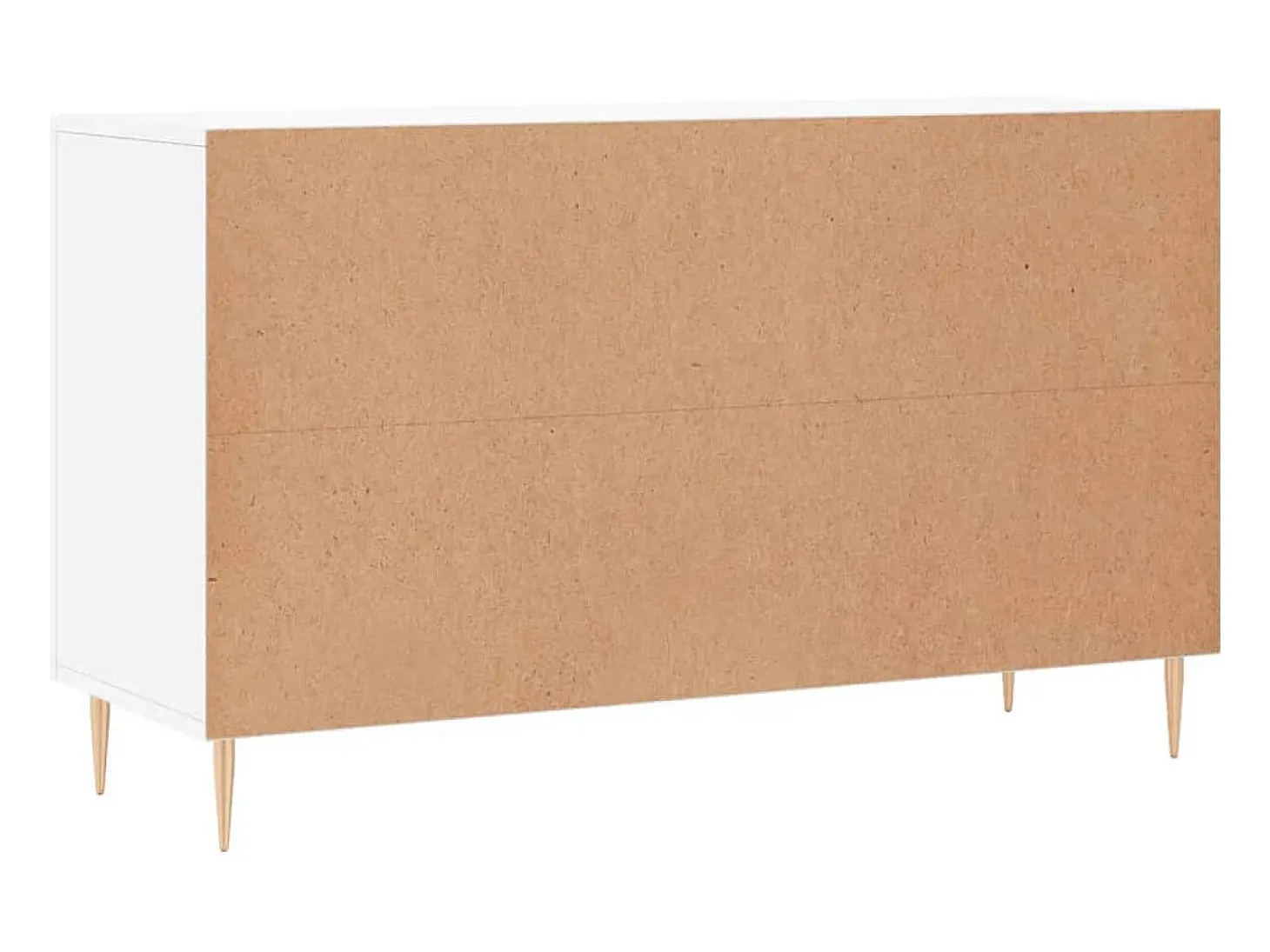 Aparador cómoda cómoda armario mueble organizador cocina salón brillante 100 x 36 x 60 cm madera contrachapada blanco 02_0030553