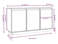 Aparador cómoda cómoda armario mueble organizador cocina salón salón 111 x 34 x 60 cm madera maciza de pino marrón 02_0029522