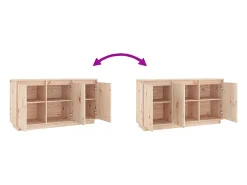 Aparador cómoda cómoda armario mueble organizador cocina salón salón 111 x 34 x 60 cm madera maciza de pino marrón 02_0029522