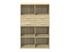 Aparador cómoda cómoda armario mueble organizador cocina salón salón alto Sonoma 80 x 42,5 x 124 cm madera contrachapada marrón 02_0034208