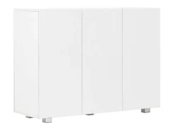 Aparador cómoda cómoda armario mueble organizador cocina salón salón brillante 107 x 35 x 80,5 cm blanco 02_0030571