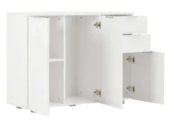 Aparador cómoda cómoda armario mueble organizador cocina salón salón brillante 107 x 35 x 80,5 cm blanco 02_0030571