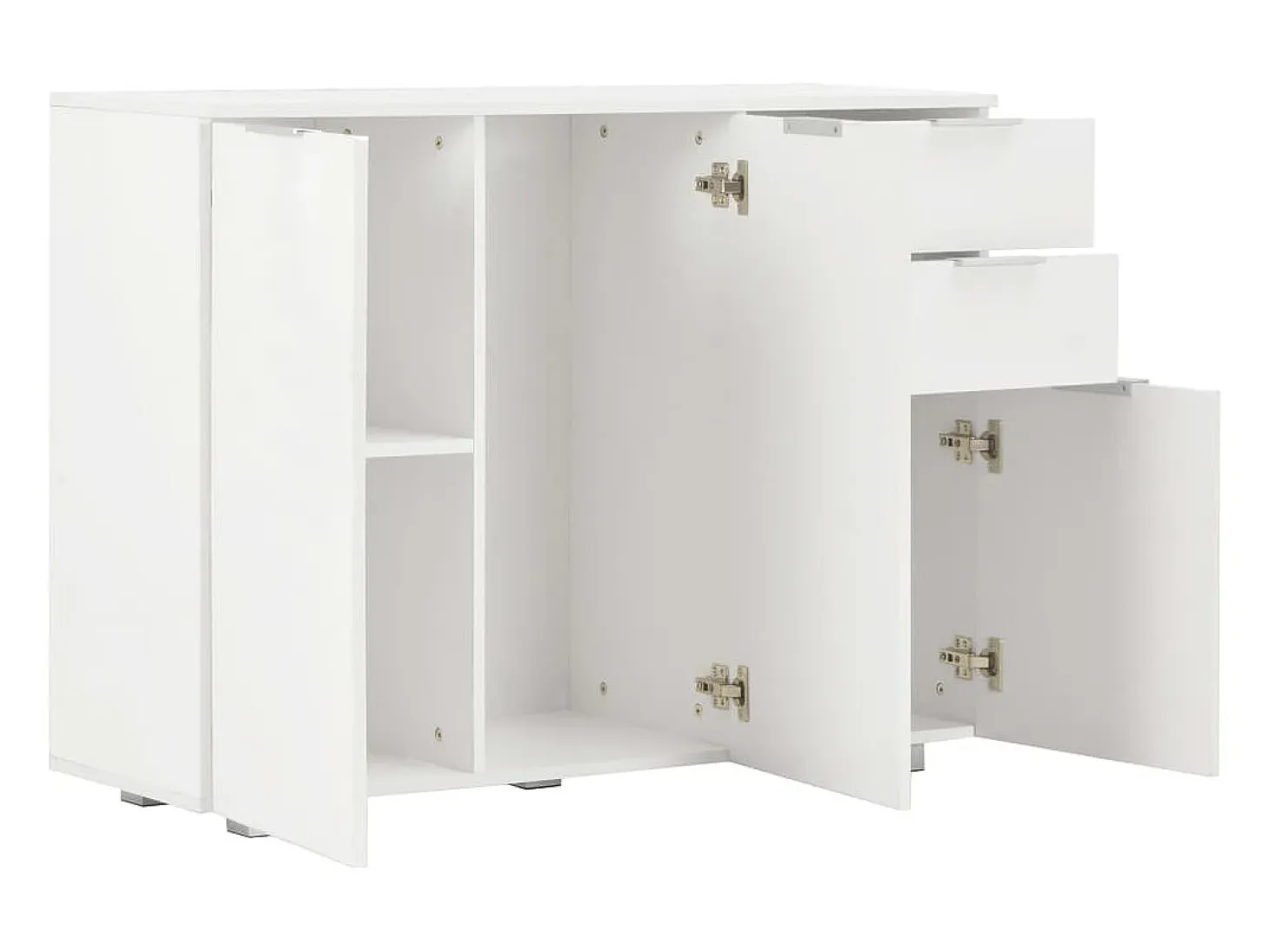 Aparador cómoda cómoda armario mueble organizador cocina salón salón brillante 107 x 35 x 80,5 cm blanco 02_0030571