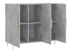 Aparador cómoda cómoda mueble mueble de almacenamiento organizador cocina salón salón 90 x 34 x 80 cm madera contrachapada gris 02_0032121