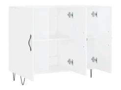 Aparador cómoda cómoda mueble mueble de almacenaje organizador cocina salón salón 90 x 34 x 80 cm madera contrachapada blanco 02_0030533