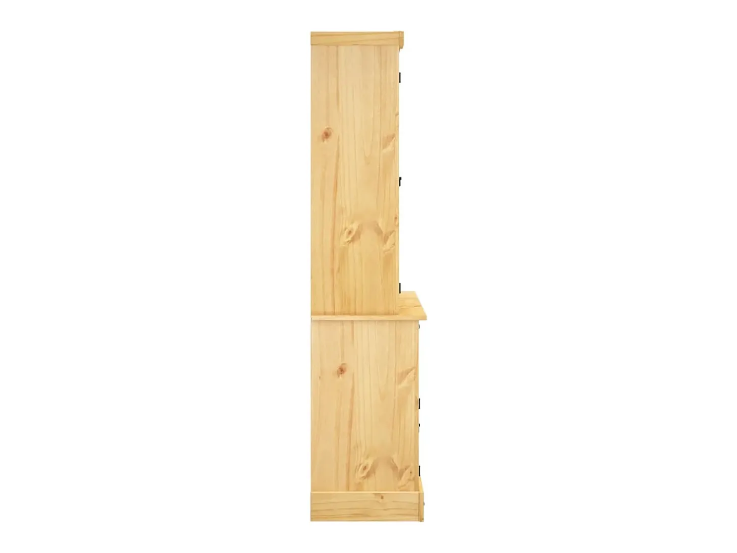 Aparador Cómoda Cómoda Mueble Almacenamiento Organizador Cocina Salón Corona 112 x 43 x 196 cm Madera Maciza Pino Mexicano Marrón 02_0031748