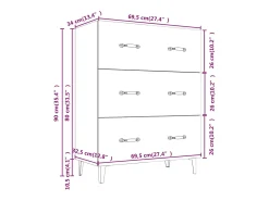 Aparador cómoda cómoda mueble mueble de almacenaje organizador cocina salón salón 69,5 x 34 x 90 cm madera contrachapada marrón 02_0031014