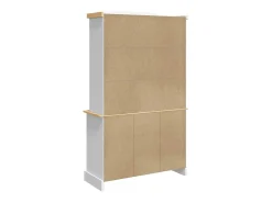 Aparador cómoda cómoda mueble almacenaje organizador cocina salón salón alto Corona 112 x 43 x 196 cm madera maciza pino mexicano blanco 02_0034220