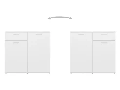 Aparador cómoda cómoda mueble mueble de almacenaje organizador cocina salón salón 160 x 36 x 75 cm madera contrachapada blanco 02_0030212