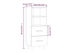 Aparador cómoda cómoda mueble mueble de almacenaje organizador cocina salón salón 34,5 x 34 x 90 cm madera contrachapada marrón 02_0030919