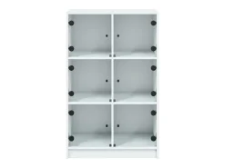 Aparador Cómoda Mueble Almacenamiento Organizador Cocina Salón Salón Alto con Puertas 68 x 37 x 109 cm Madera contrachapada Blanco 02_0032226