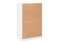 Aparador Cómoda Mueble Almacenamiento Organizador Cocina Salón Salón Alto con Puertas 68 x 37 x 109 cm Madera contrachapada Blanco 02_0032226