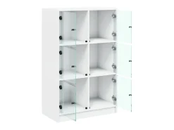 Aparador Cómoda Mueble Almacenamiento Organizador Cocina Salón Salón Alto con Puertas 68 x 37 x 109 cm Madera contrachapada Blanco 02_0032226