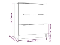 Aparador cómoda mueble almacenaje organizador cocina salón salón Sonoma 60 x 30 x 70 cm madera contrachapada marrón 02_0031585
