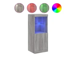 Aparador cómoda mueble almacenaje organizador cocina salón salón con luces LED sonoma 41 x 37 x 100 cm gris 02_0030074