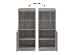 Aparador cómoda mueble almacenaje organizador cocina salón salón con luces LED sonoma 41 x 37 x 100 cm gris 02_0030074