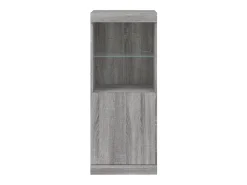 Aparador cómoda mueble almacenaje organizador cocina salón salón con luces LED sonoma 41 x 37 x 100 cm gris 02_0030074