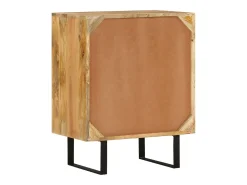 Aparador cómoda mueble almacenaje organizador cocina salón salón con 2 puertas 55 x 35 x 70 cm madera maciza de mango marrón 02_0029726