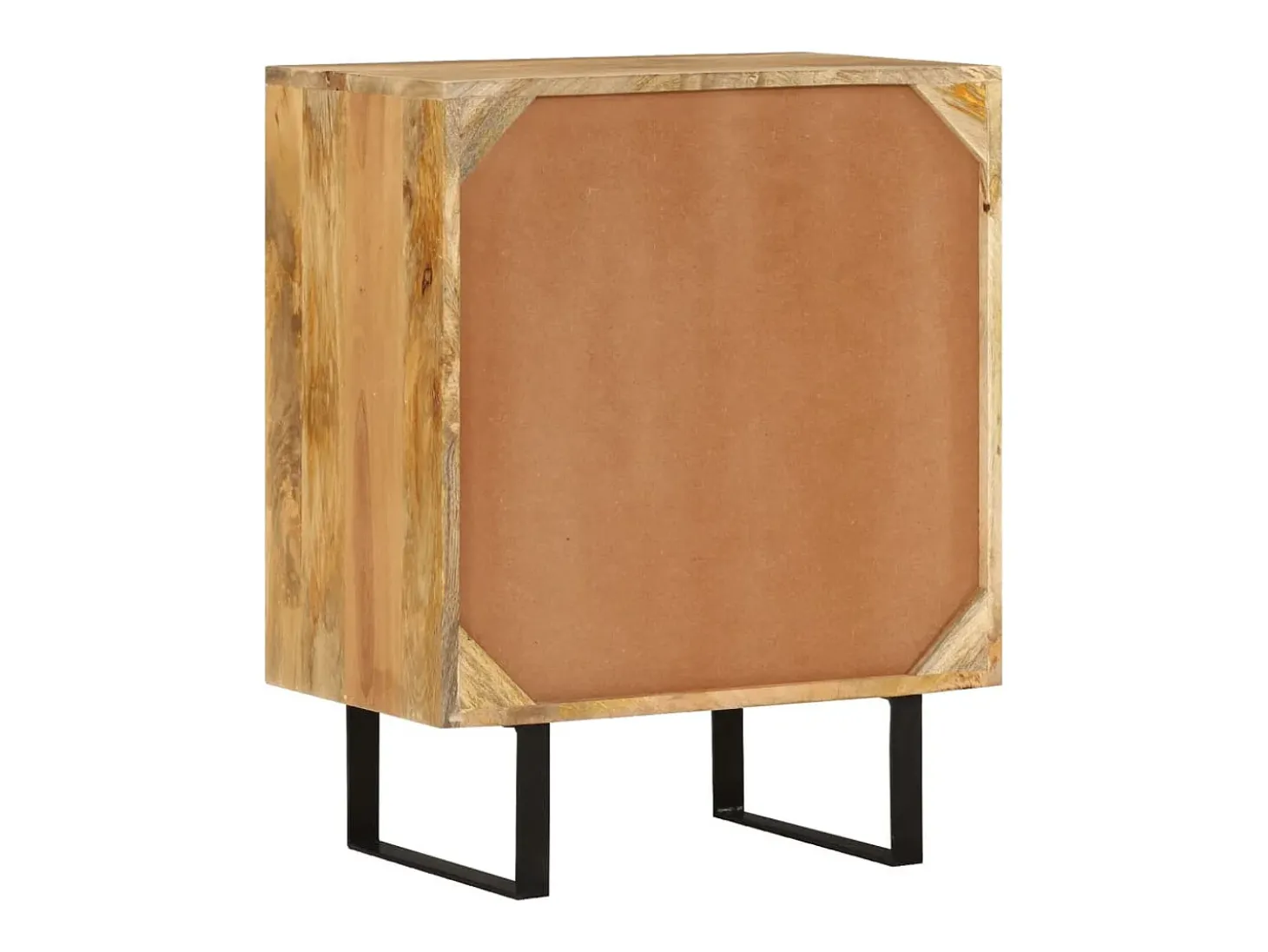 Aparador cómoda mueble almacenaje organizador cocina salón salón con 2 puertas 55 x 35 x 70 cm madera maciza de mango marrón 02_0029726