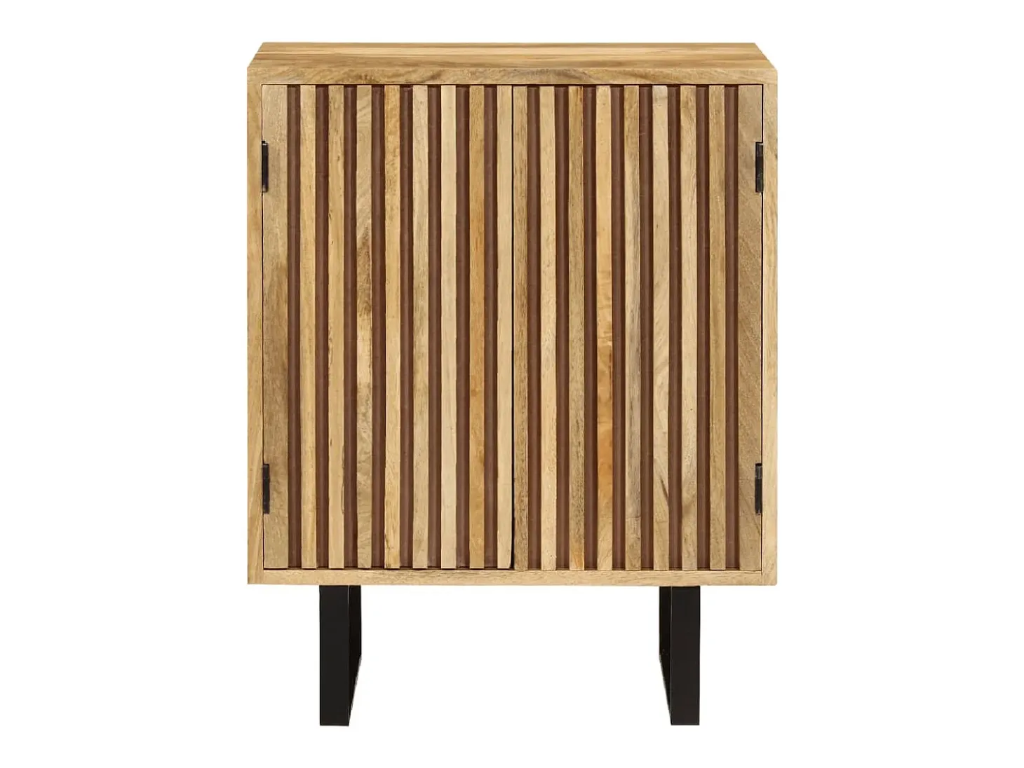 Aparador cómoda mueble almacenaje organizador cocina salón salón con 2 puertas 55 x 35 x 70 cm madera maciza de mango marrón 02_0029726