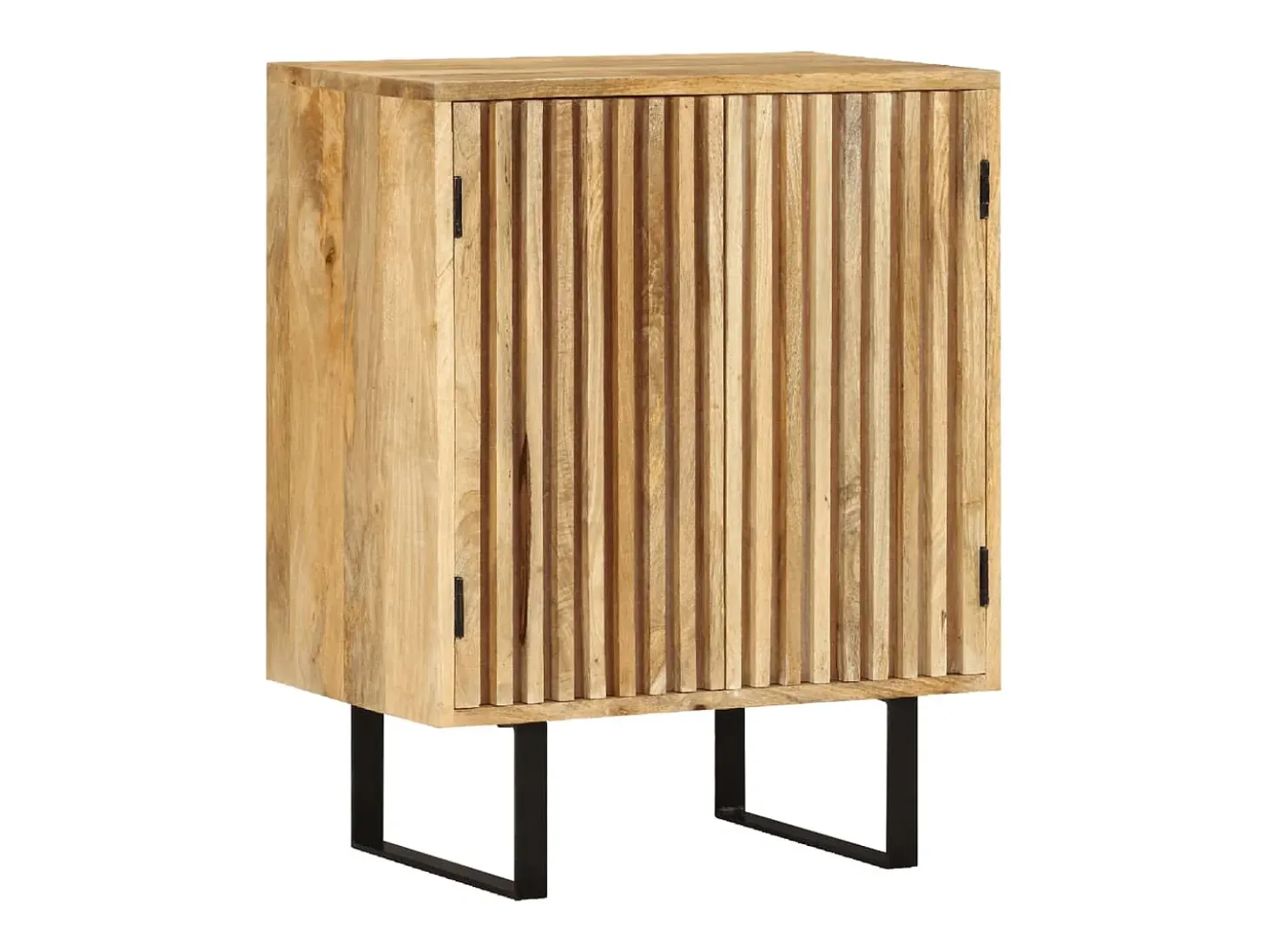 Aparador cómoda mueble almacenaje organizador cocina salón salón con 2 puertas 55 x 35 x 70 cm madera maciza de mango marrón 02_0029726
