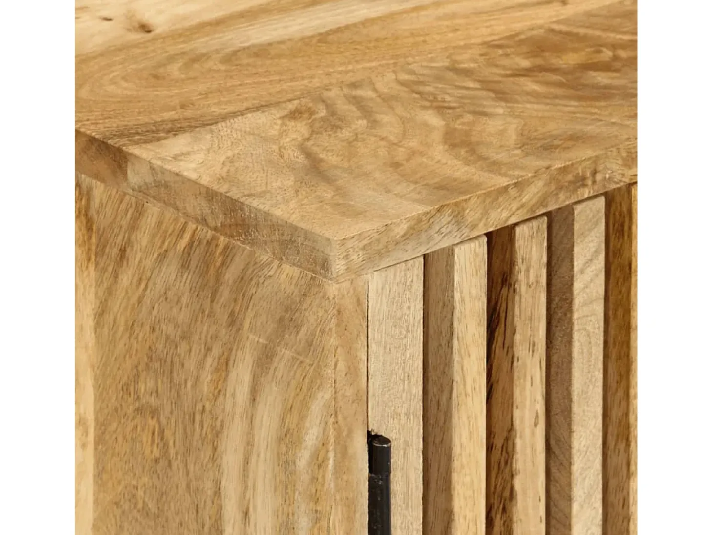 Aparador cómoda mueble almacenaje organizador cocina salón salón con 2 puertas 55 x 35 x 70 cm madera maciza de mango marrón 02_0029726