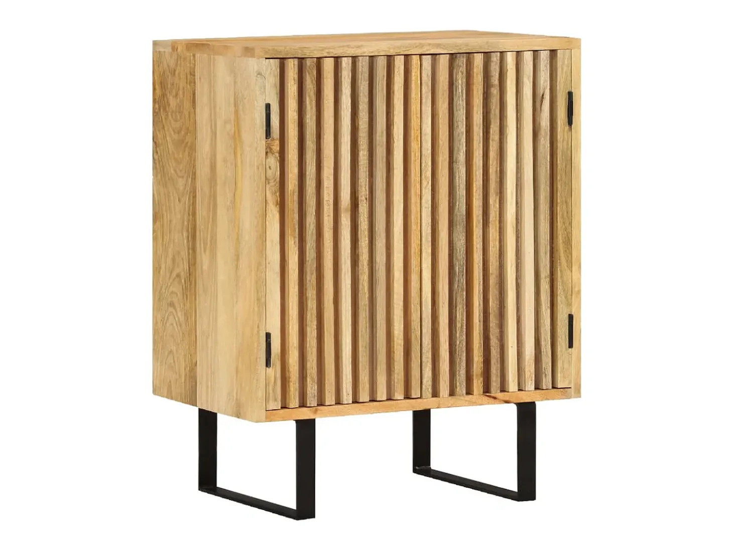 Aparador cómoda mueble almacenaje organizador cocina salón salón con 2 puertas 55 x 35 x 70 cm madera maciza de mango marrón 02_0029726