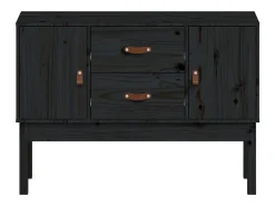Aparador cómoda mueble almacenaje organizador cocina salón salón 110 x 40 x 78 cm madera maciza de pino negro 02_0035844
