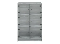 Aparador cómoda mueble almacenaje organizador cocina salón salón alto con puertas sonoma 68 x 37 x 109 cm madera contrachapada gris 02_0032242